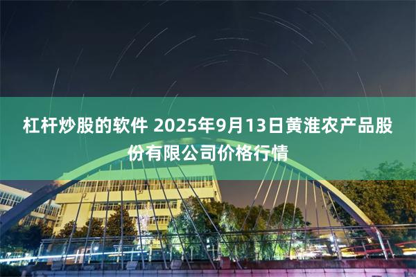 杠杆炒股的软件 2025年9月13日黄淮农产品股份有限公司价格行情