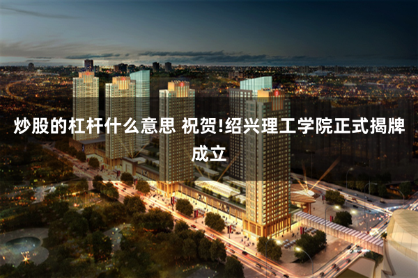 炒股的杠杆什么意思 祝贺!绍兴理工学院正式揭牌成立